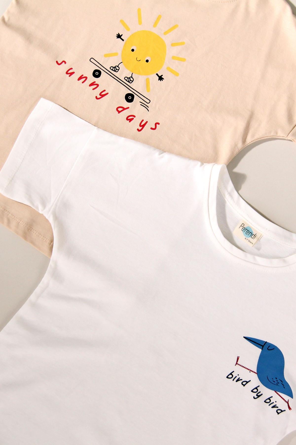 <tc>Ensemble de 2 t-shirts unisexe pour enfants à manches courtes avec imprimé</tc>