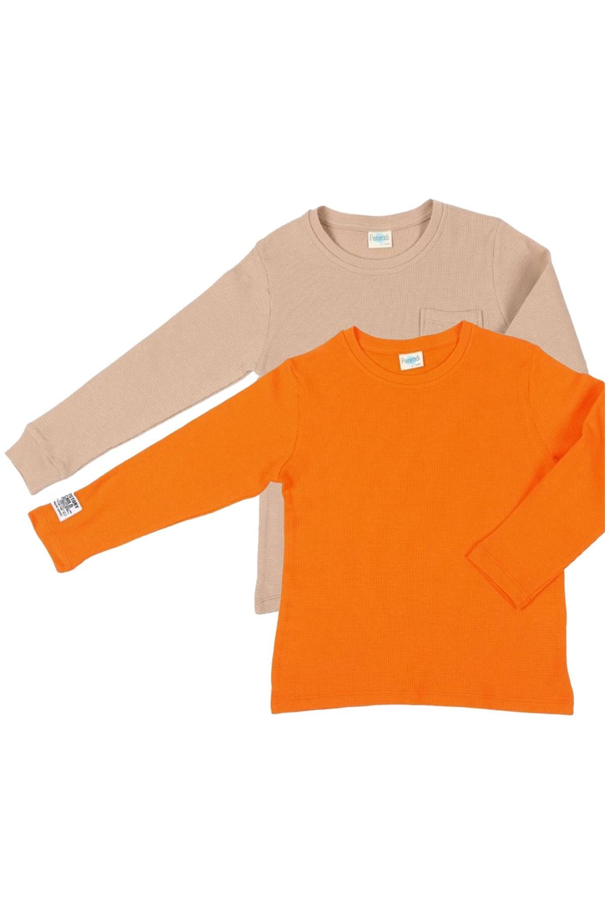 <tc>Ensemble de 2 sweatshirts unisexe pour enfants en coton waffle à manches longues</tc>