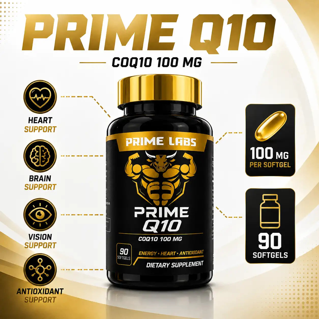 CoQ10 100 mg – Coenzyme Q10 – 90 Softgels | Vitalité