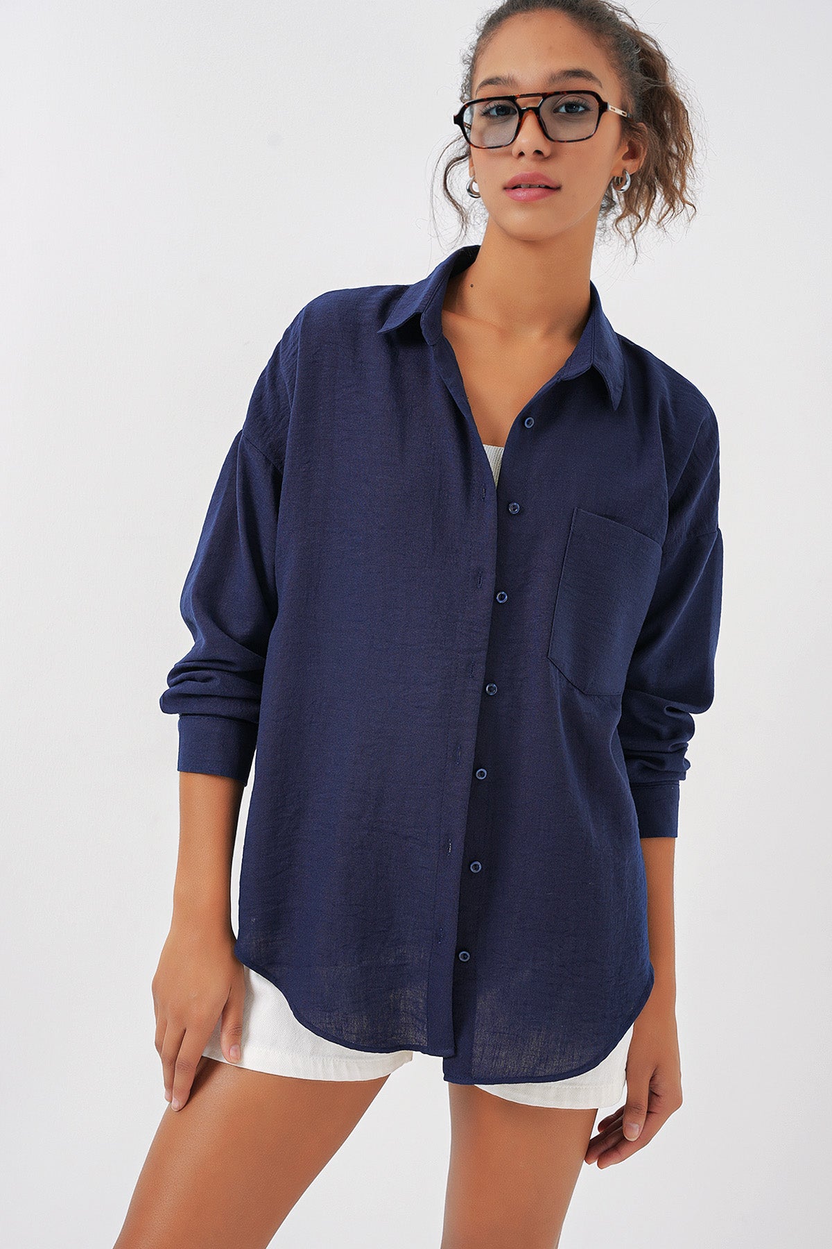 <tc>Chemise en lin oversize à une poche 20153.</tc>