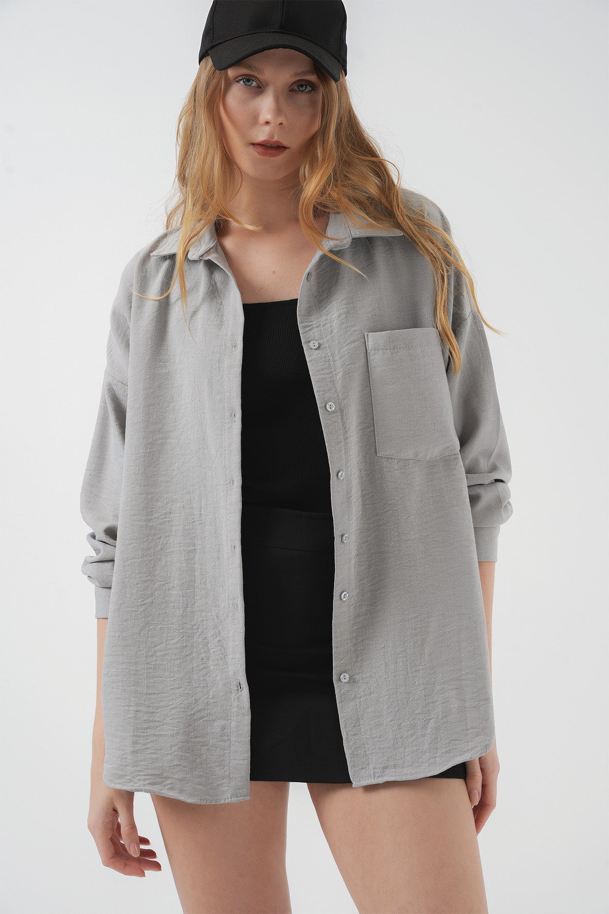 <tc>Chemise en lin oversize à une poche 20153.</tc>