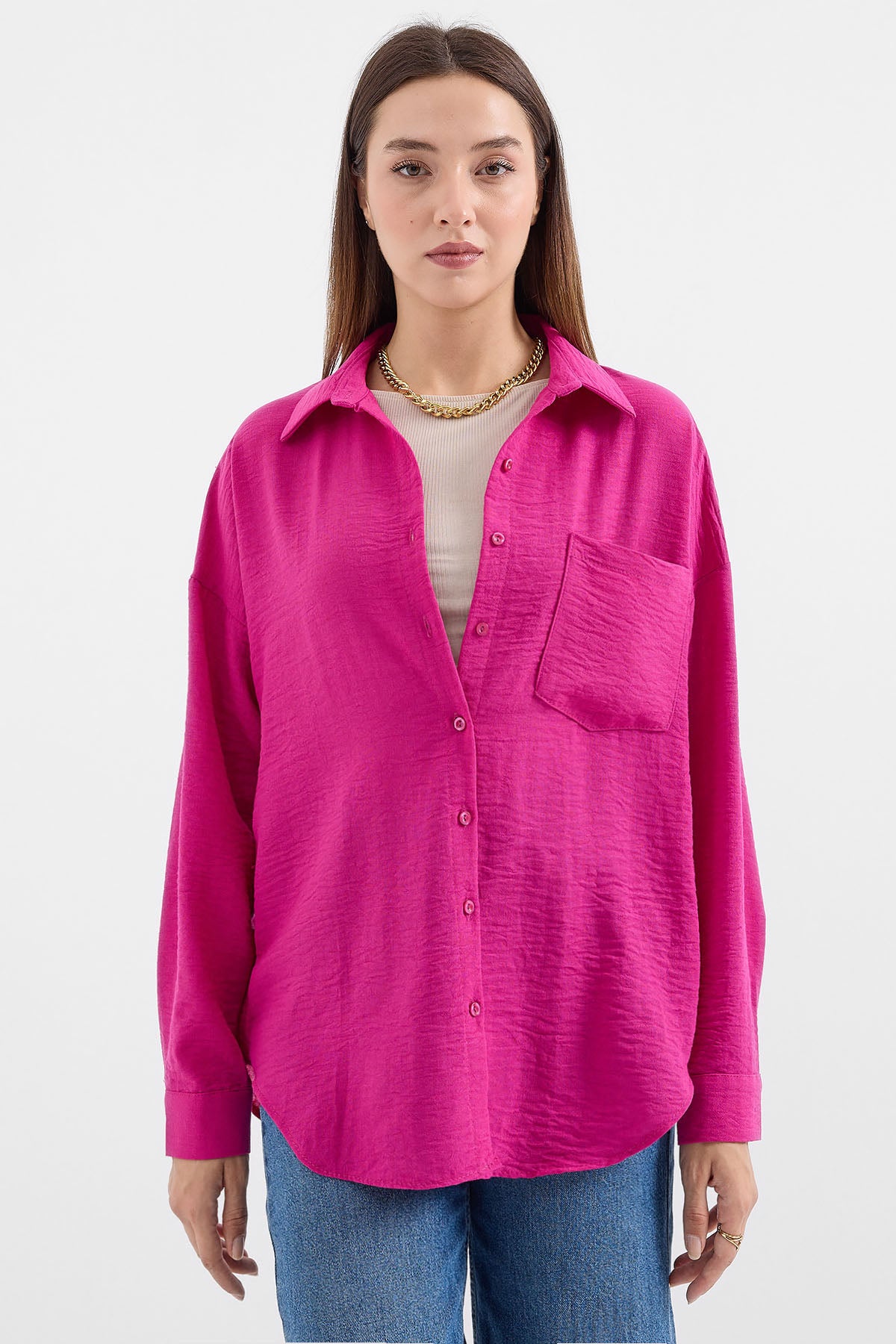 <tc>Chemise en lin oversize à une poche 20153.</tc>