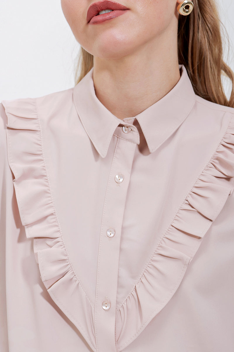 20223Chemise Femme à Volants Élégante
