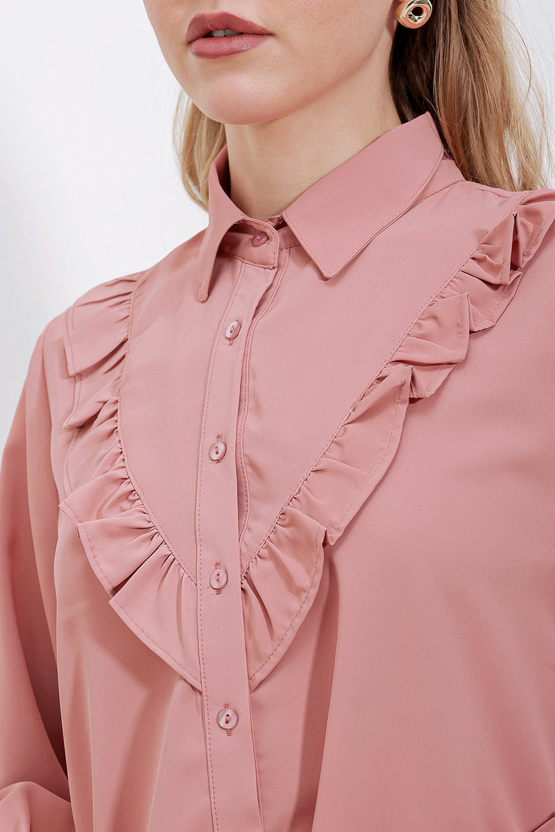 20223Chemise Femme à Volants Élégante