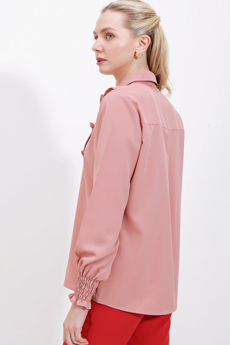 20223Chemise Femme à Volants Élégante
