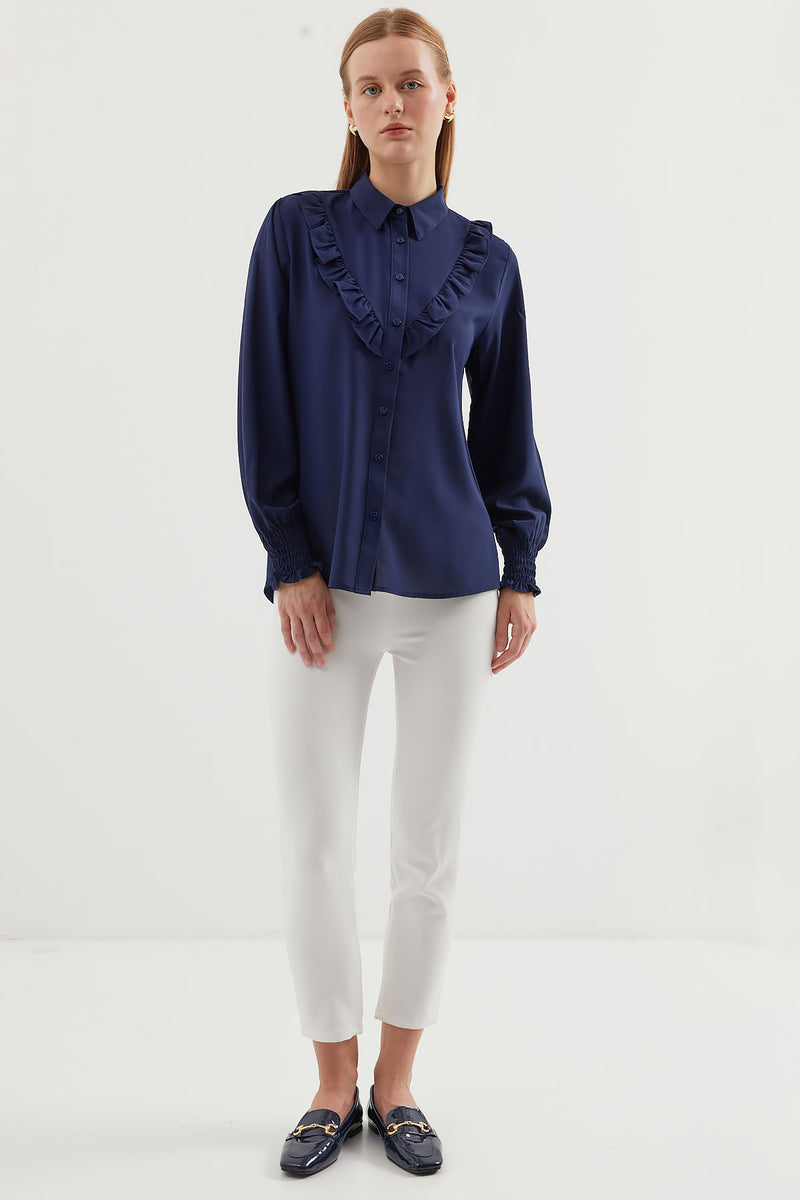 20223Chemise Femme à Volants Élégante