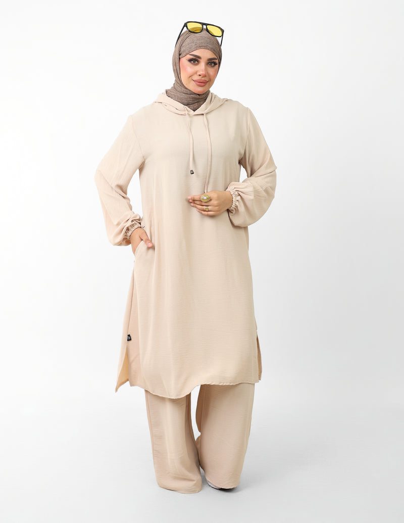Ensemble Houria 2 Pièces – Tunique à Capuche & Pantalon Large