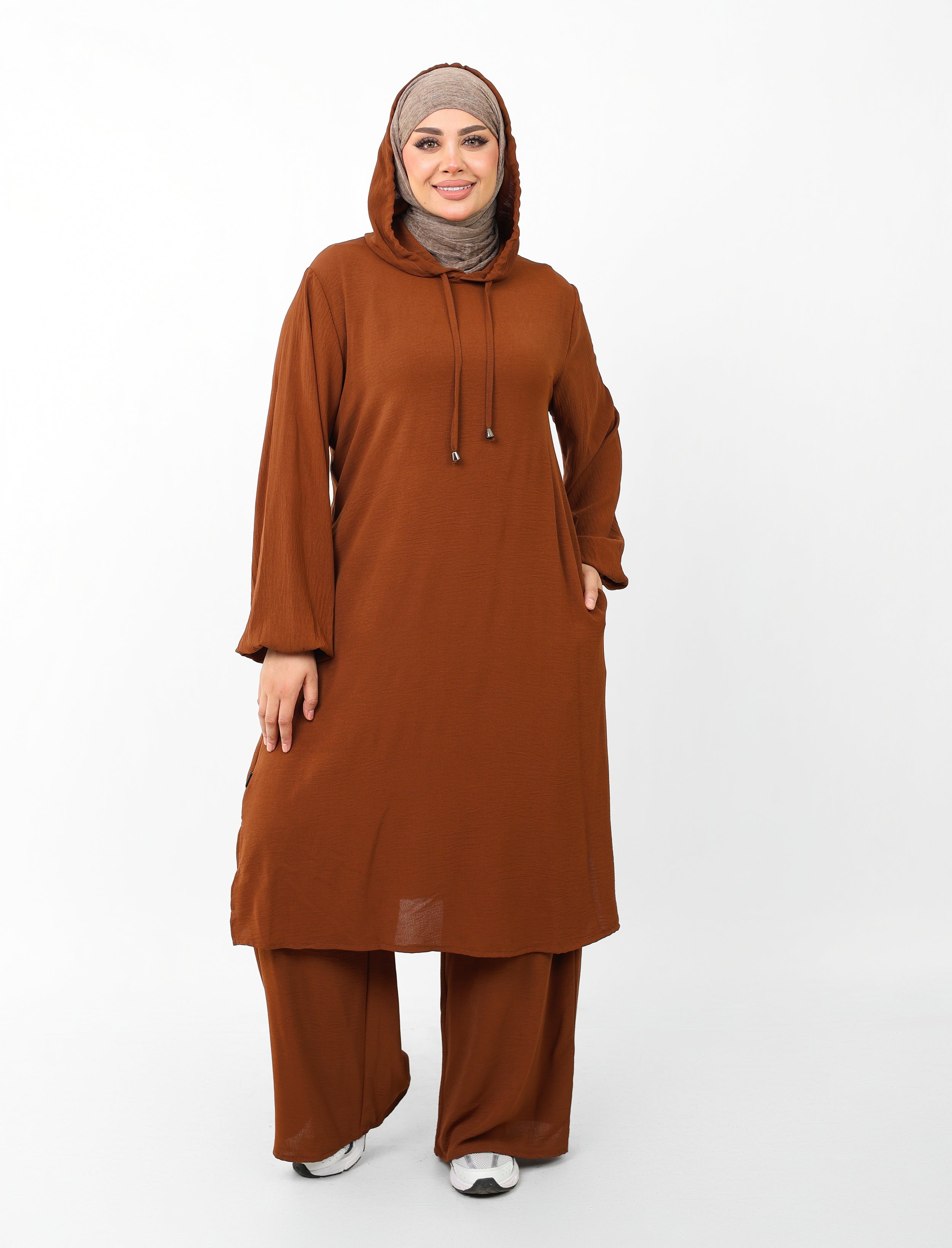 Ensemble Houria 2 Pièces – Tunique à Capuche & Pantalon Large