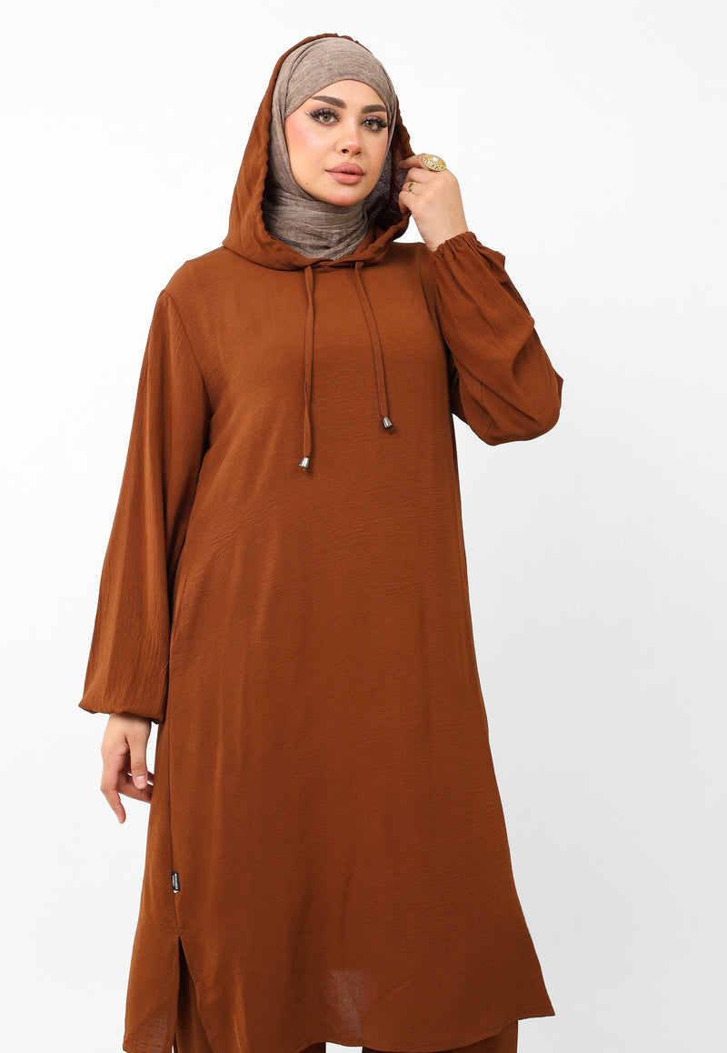 Ensemble Houria 2 Pièces – Tunique à Capuche & Pantalon Large