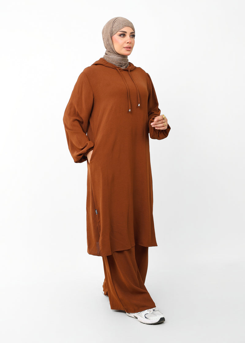 Ensemble Houria 2 Pièces – Tunique à Capuche & Pantalon Large