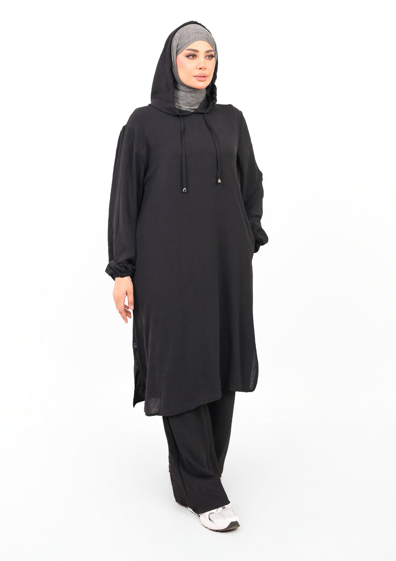 Ensemble Houria 2 Pièces – Tunique à Capuche & Pantalon Large