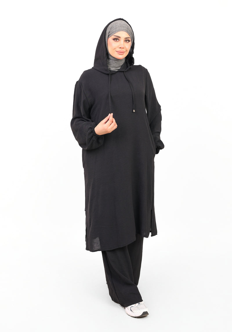 Ensemble Houria 2 Pièces – Tunique à Capuche & Pantalon Large