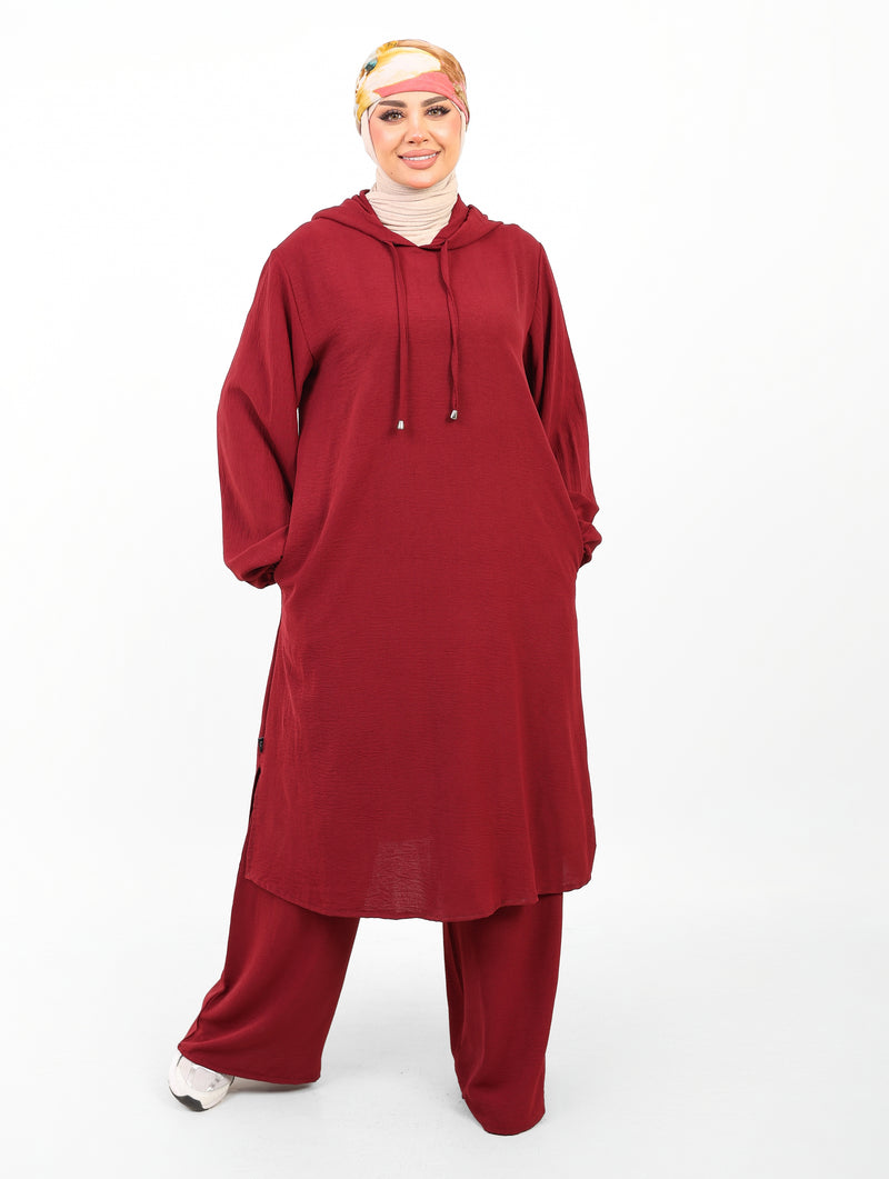 Ensemble Houria 2 Pièces – Tunique à Capuche & Pantalon Large