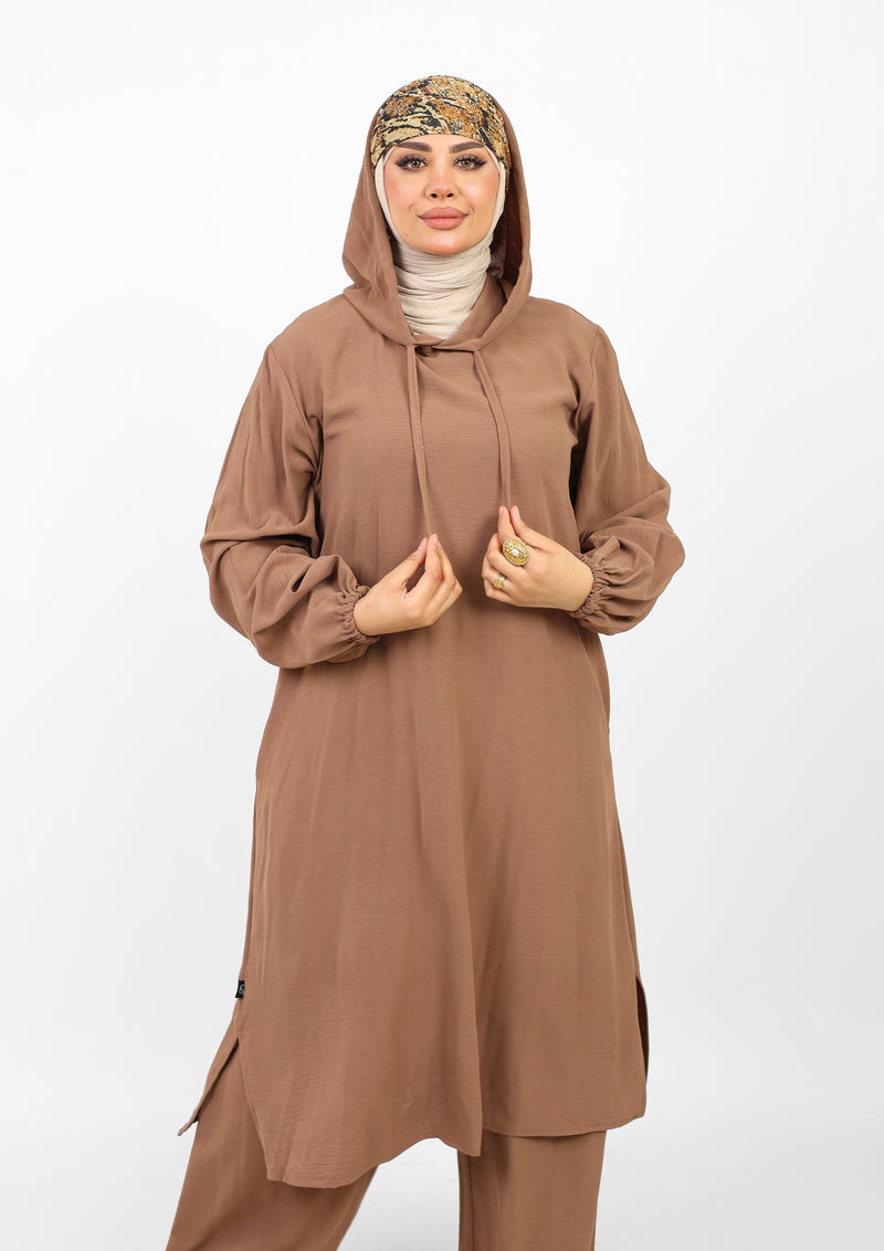 Ensemble Houria 2 Pièces – Tunique à Capuche & Pantalon Large