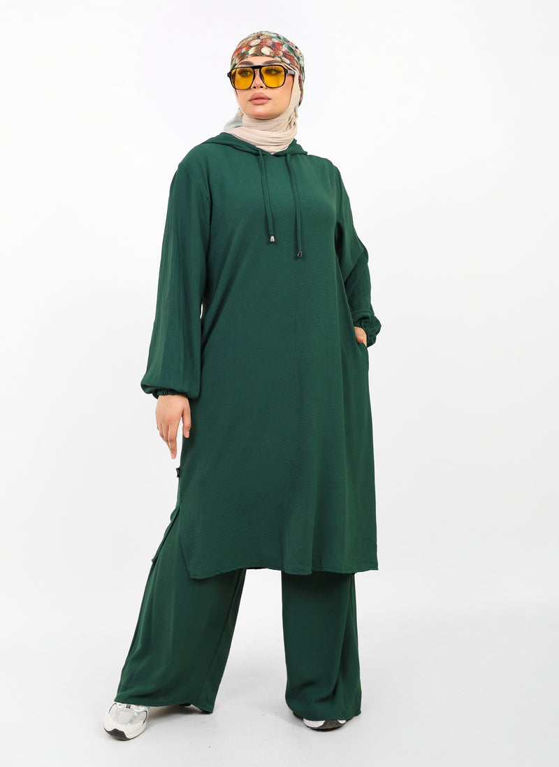 Ensemble Houria 2 Pièces – Tunique à Capuche & Pantalon Large