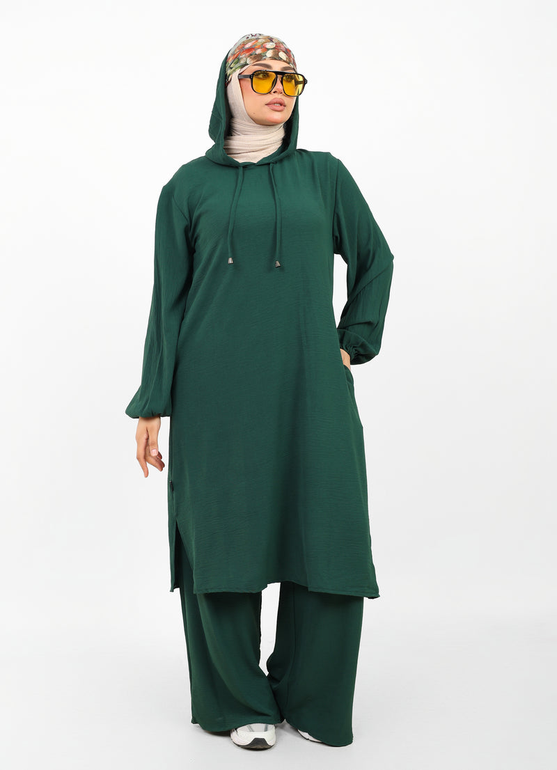 Ensemble Houria 2 Pièces – Tunique à Capuche & Pantalon Large
