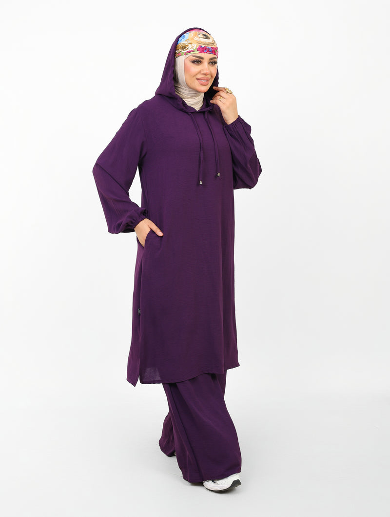 Ensemble Houria 2 Pièces – Tunique à Capuche & Pantalon Large