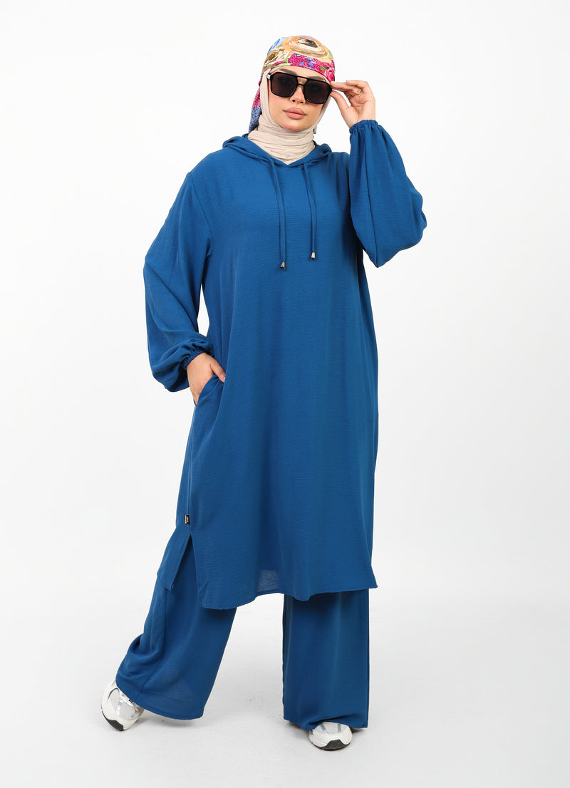 Ensemble Houria 2 Pièces – Tunique à Capuche & Pantalon Large