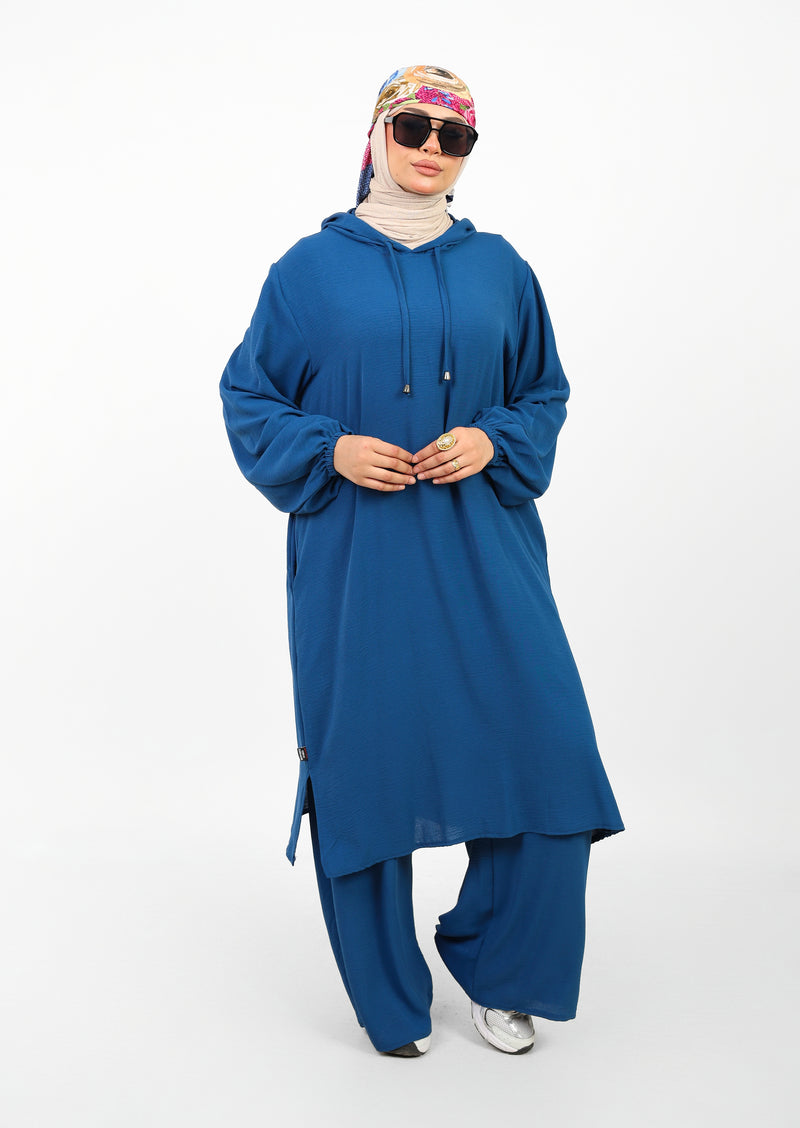 Ensemble Houria 2 Pièces – Tunique à Capuche & Pantalon Large