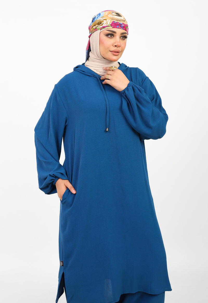 Ensemble Houria 2 Pièces – Tunique à Capuche & Pantalon Large