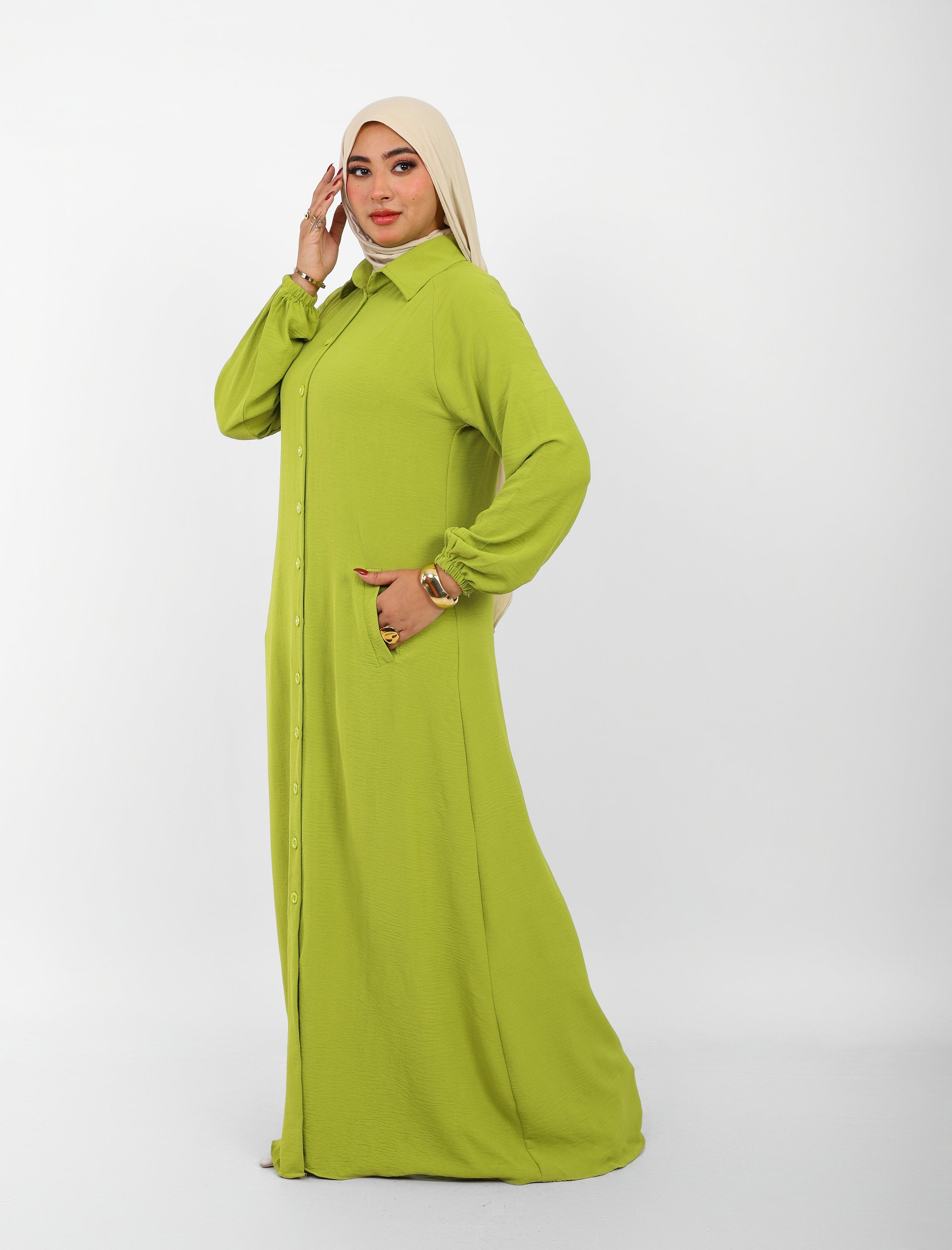 Robe Berry Longue – Tissu Turc CY à Boutons
