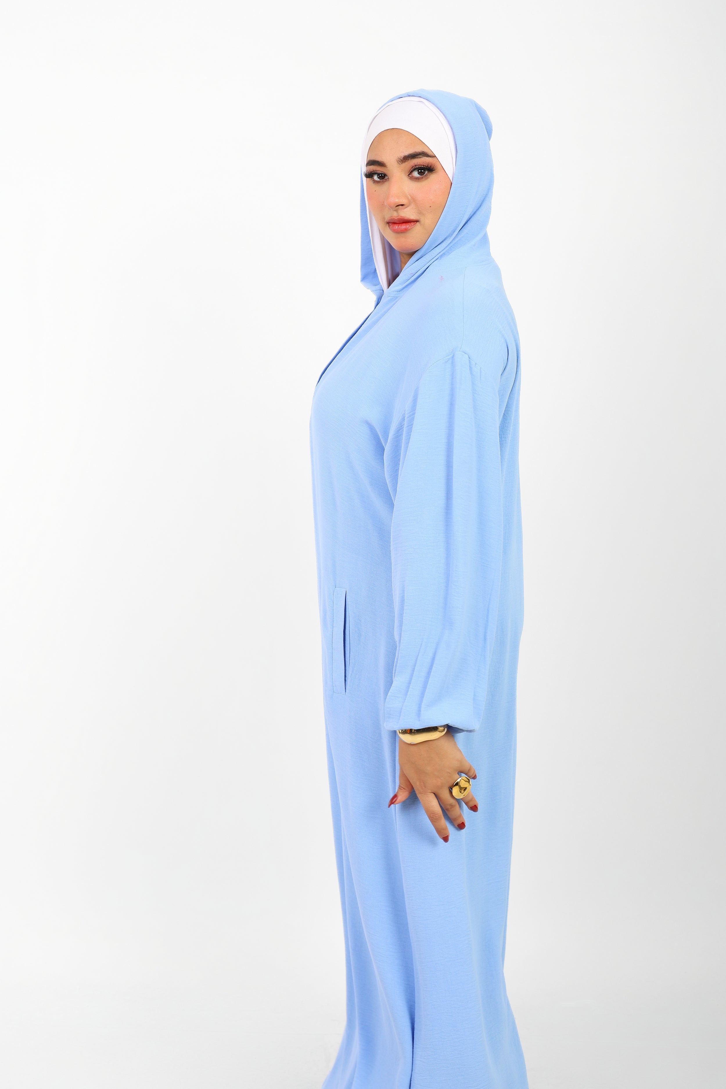 Poncho Safi Longue Femme à Capuche