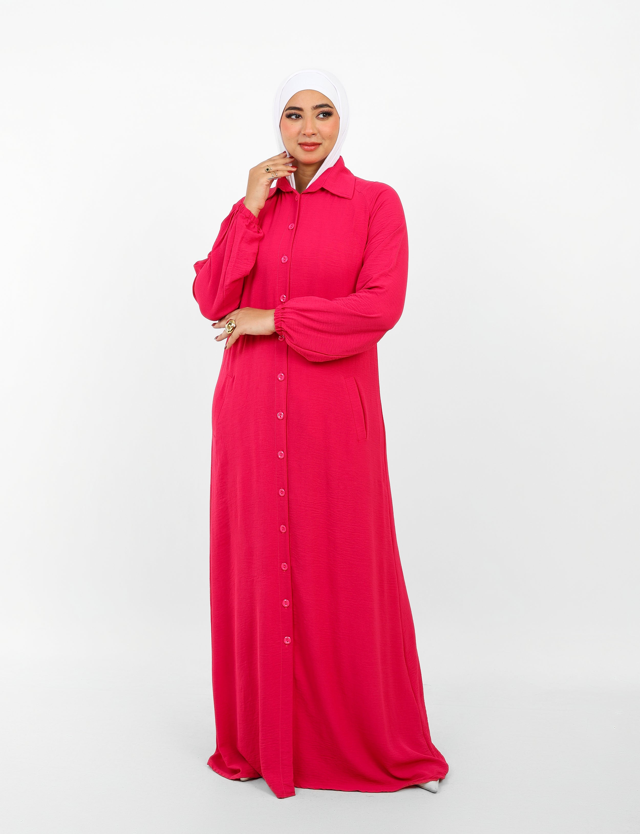 Robe Berry Longue – Tissu Turc CY à Boutons