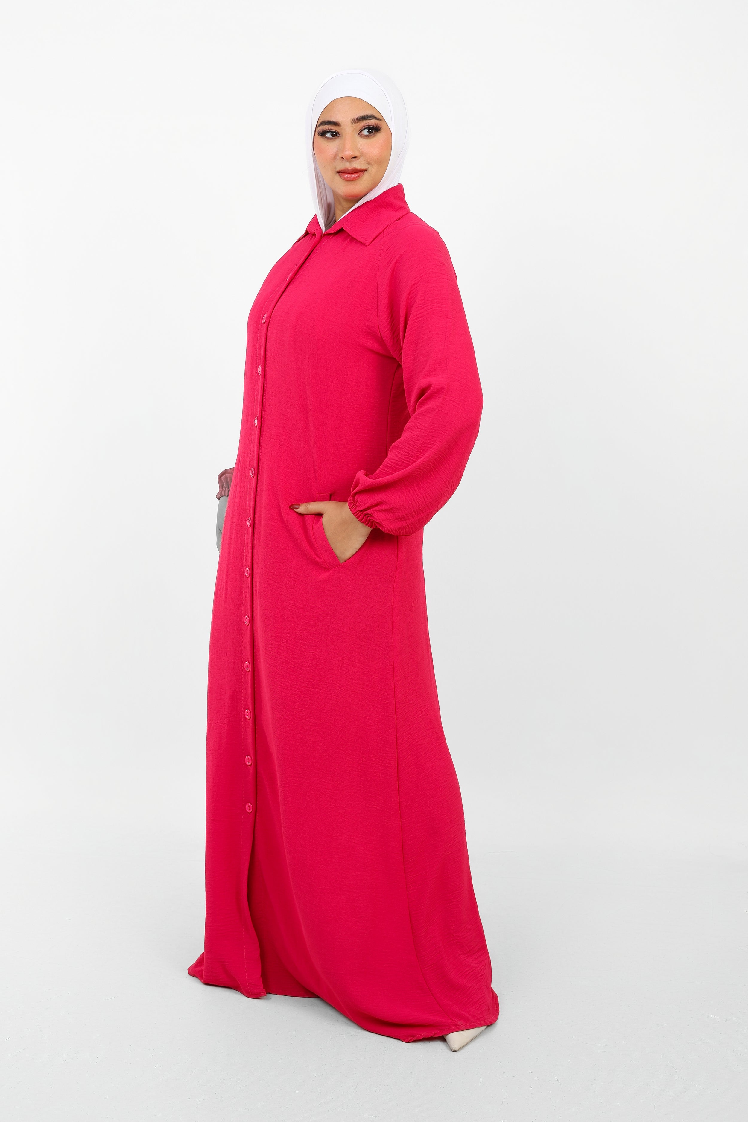 Robe Berry Longue – Tissu Turc CY à Boutons