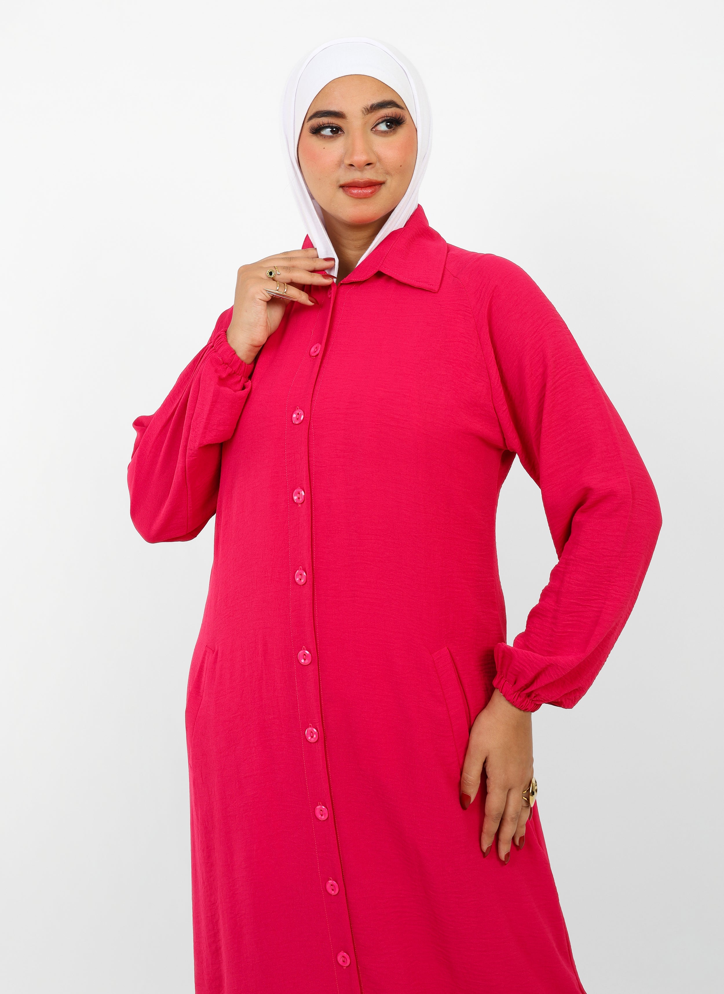 Robe Berry Longue – Tissu Turc CY à Boutons