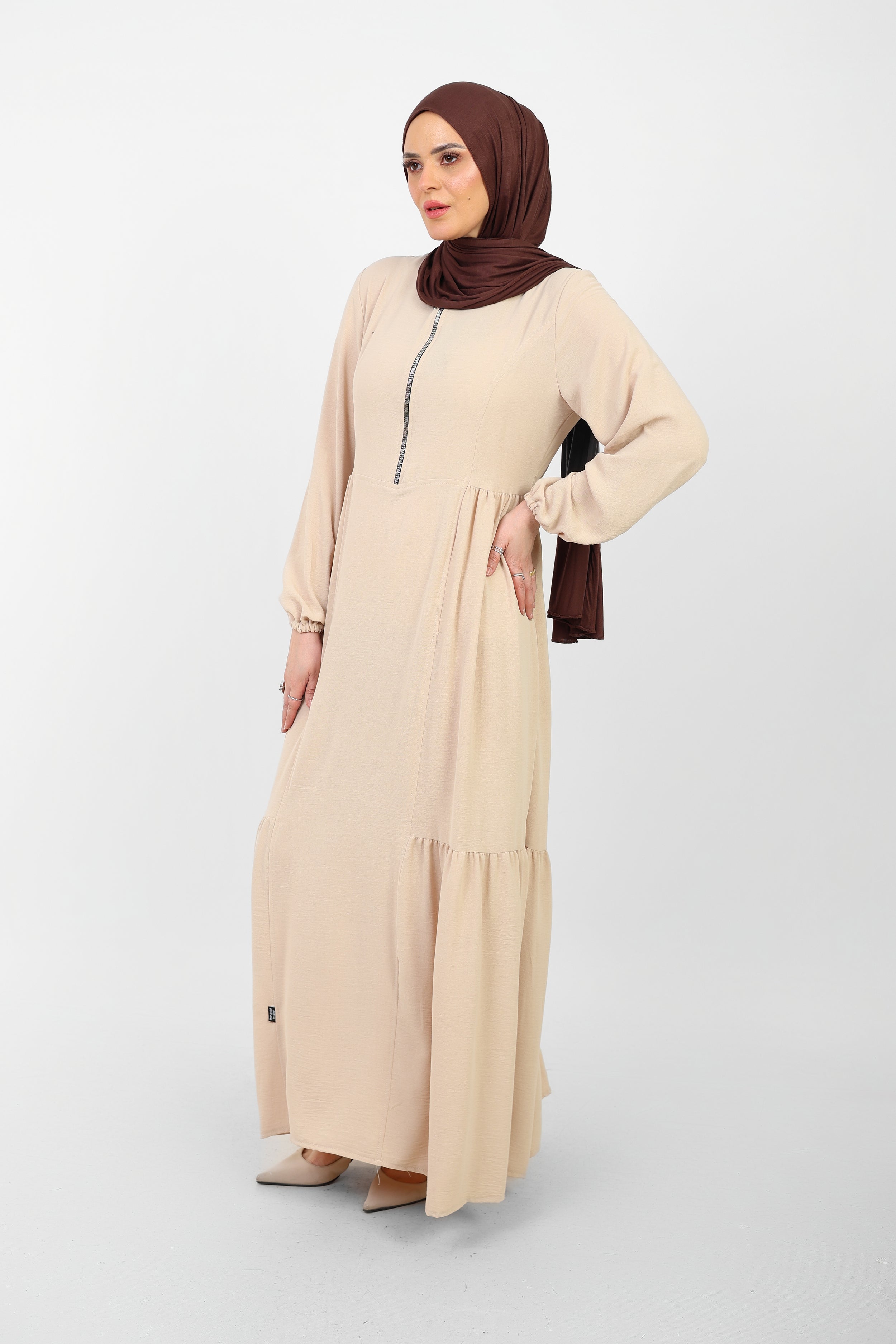 Robe Arwa Longue avec Fermeture Zippée