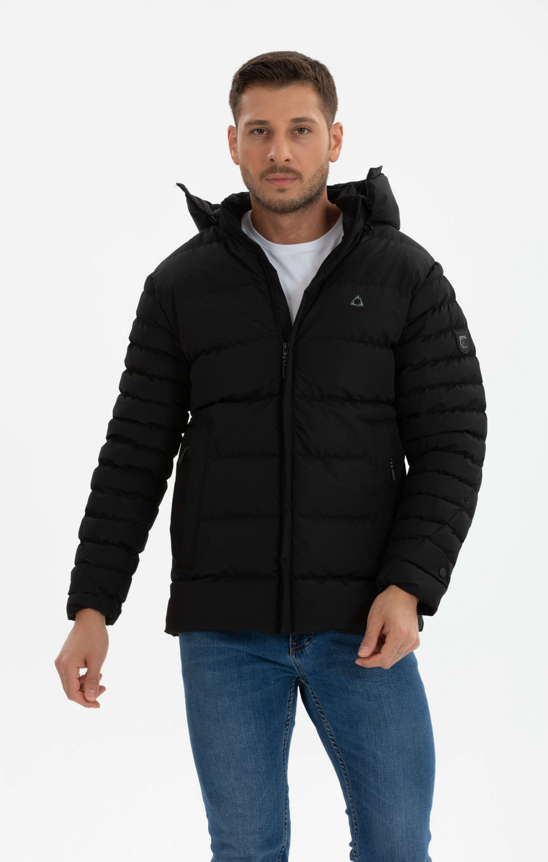 <tc>Manteau de sport pour homme, coupe-vent et imperméable, d'hiver, matelassé - Noir - 54933</tc>