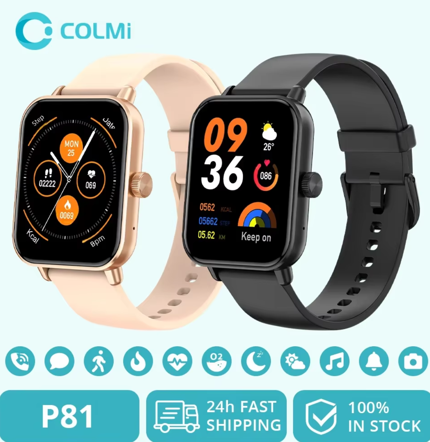 COLMI Voice Calling Smartwatch Men 24H Health Monitor 100+ Sports Modes, Bluetooth Smart Watch Women 1.9 inch Display