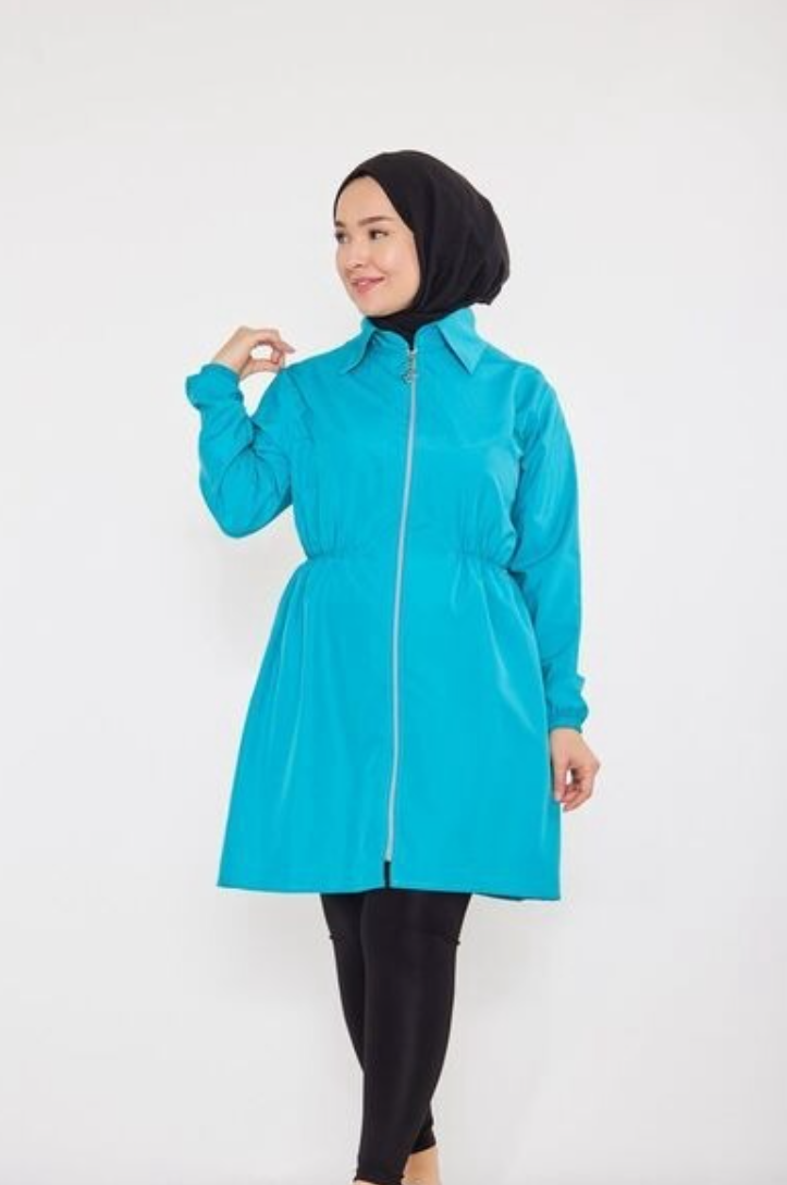 Ensemble maillot de bain hijab 2 pièces avec collants en tissu de plongée