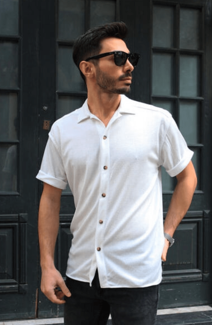 Erkek Kısa Kollu Oversize Gömlek - Justyol