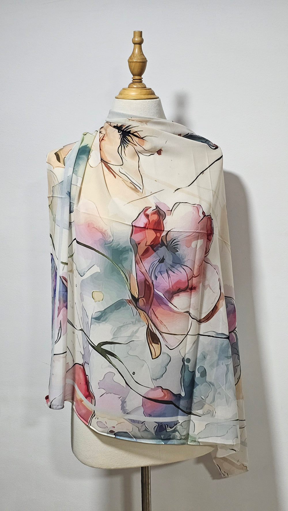 Foulard en crêpe égyptien imprimé léger et élégant