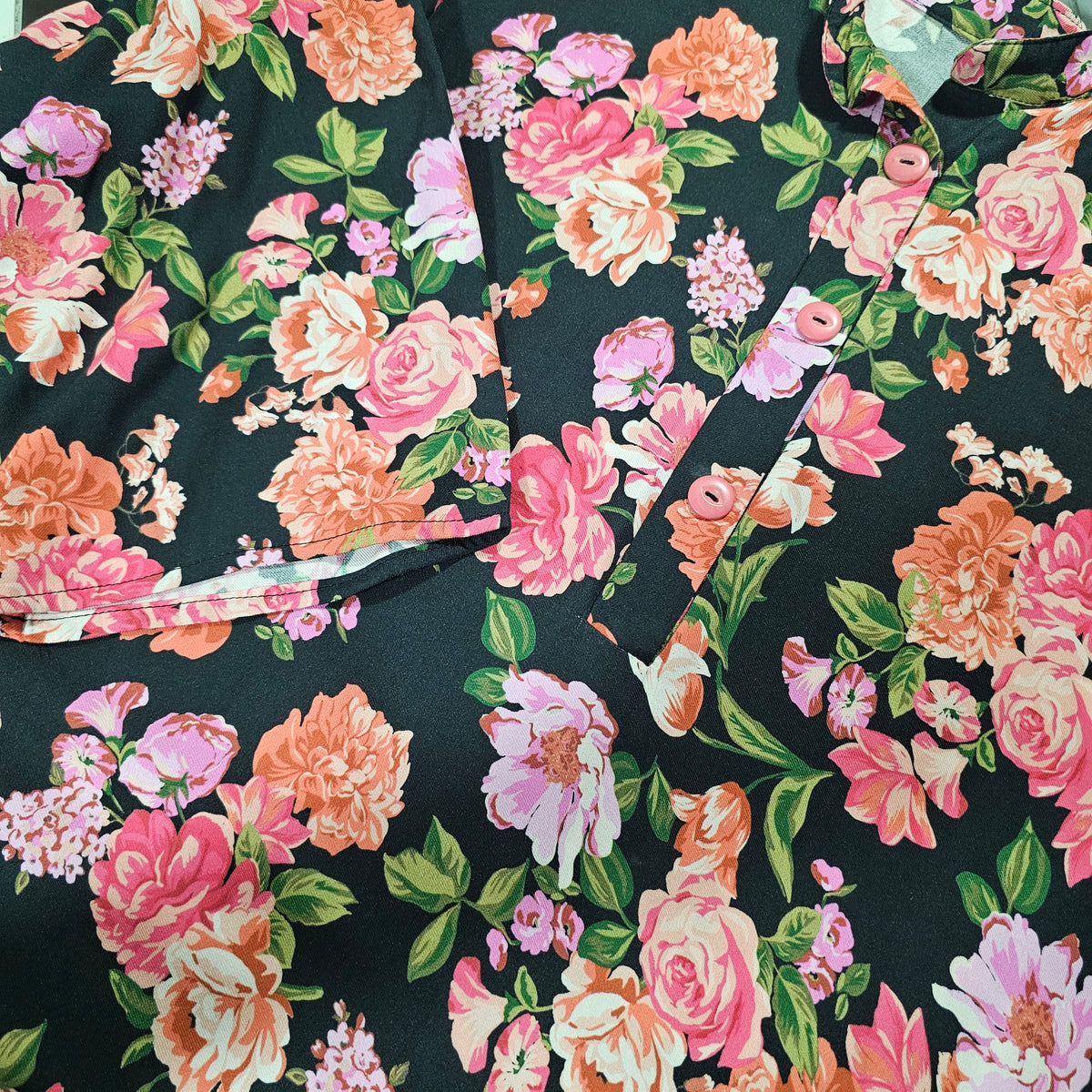 Robe Longue Femme à Imprimé Floral – Coupe Ample et Élégante