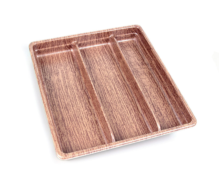 Range-Couverts BARONESS 3 Compartiments Effet Bois