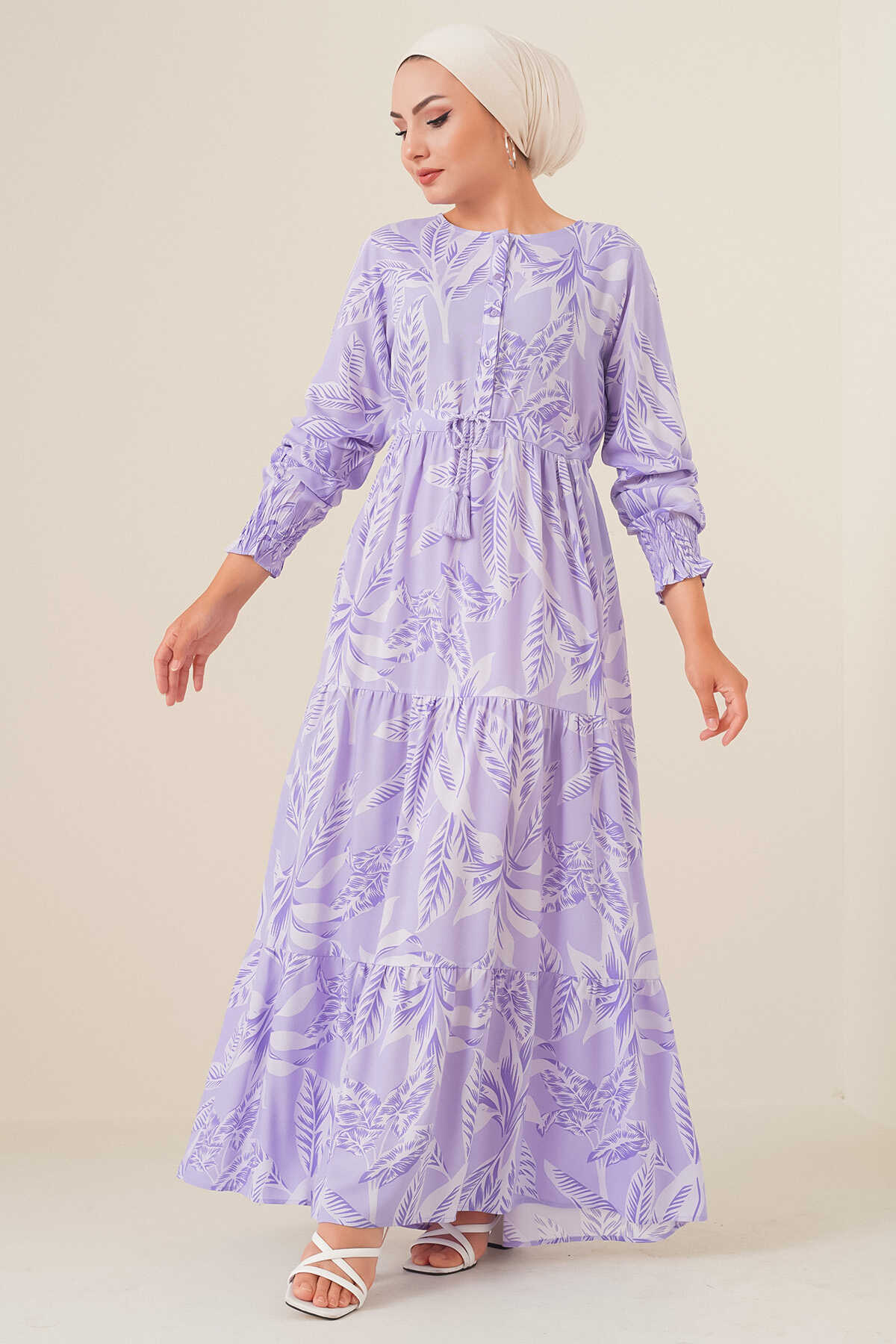 <tc>Robe modeste à motifs, 2145 - Lilas</tc>