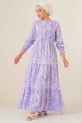 <tc>Robe modeste à motifs, 2145 - Lilas</tc>