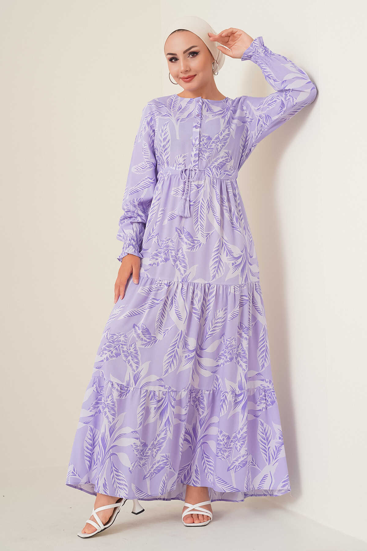 <tc>Robe modeste à motifs, 2145 - Lilas</tc>