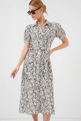 2213 kisa kol viskon elbise - Justyol