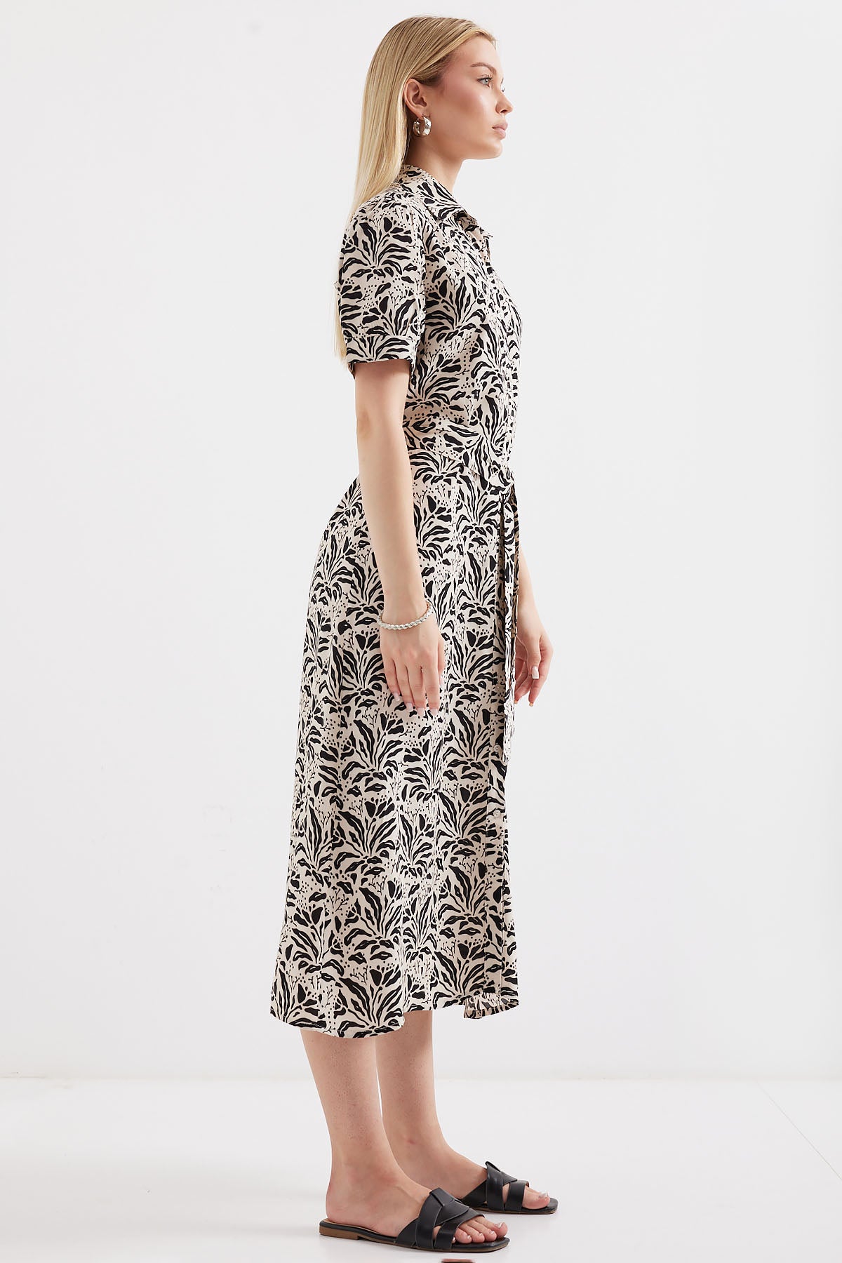 2213 kisa kol viskon elbise - Justyol