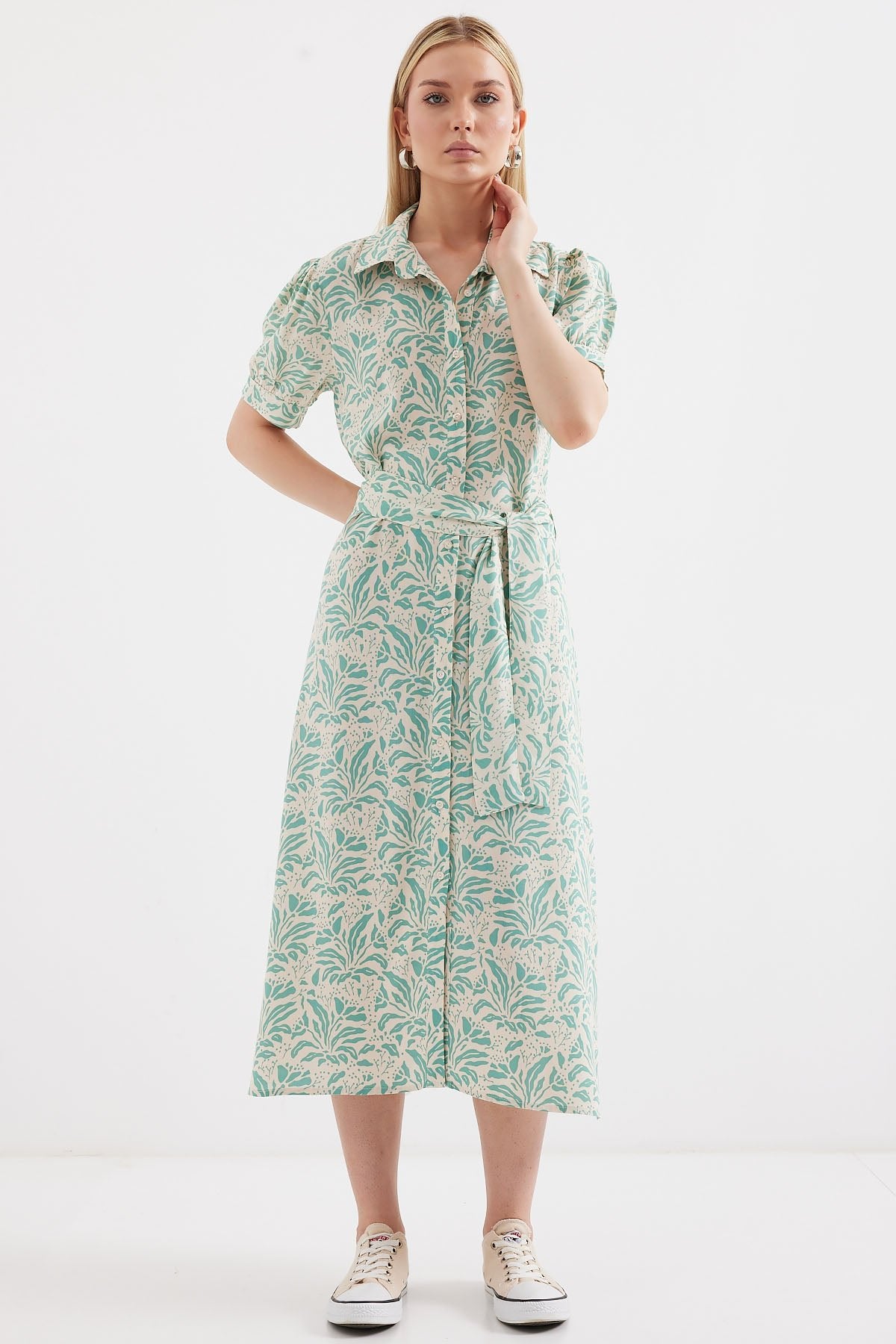 2213 kisa kol viskon elbise - Justyol