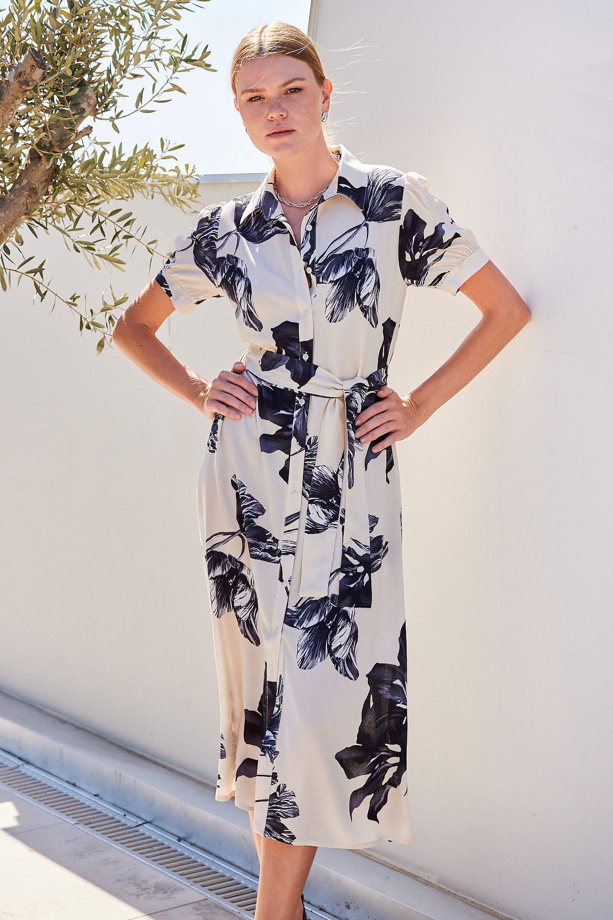 2213 kisa kol viskon elbise - Justyol