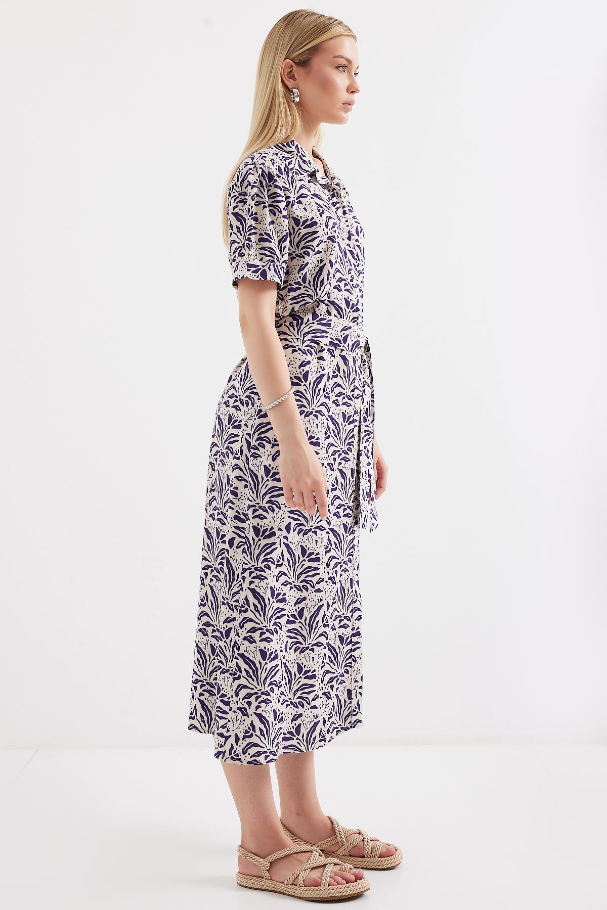 2213 kisa kol viskon elbise - Justyol