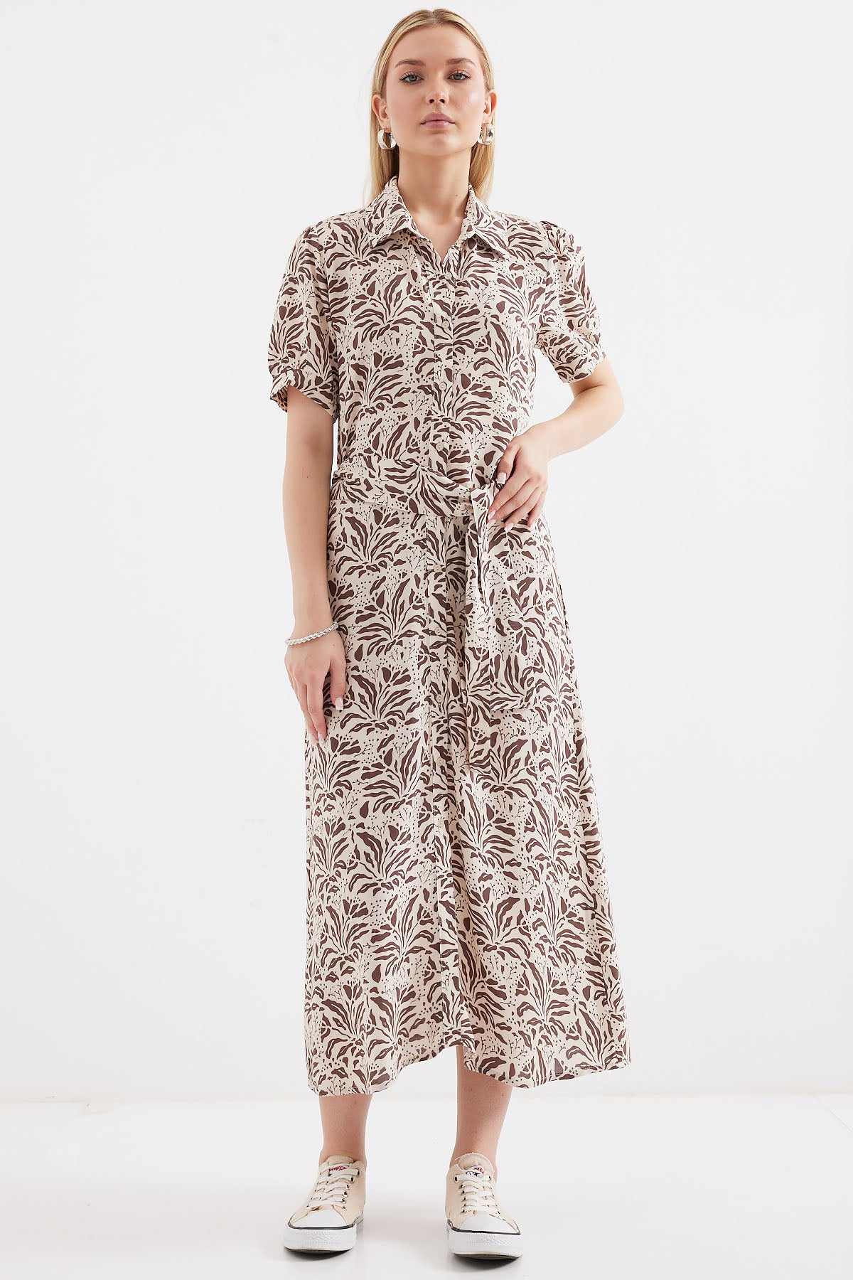 2213 kisa kol viskon elbise - Justyol