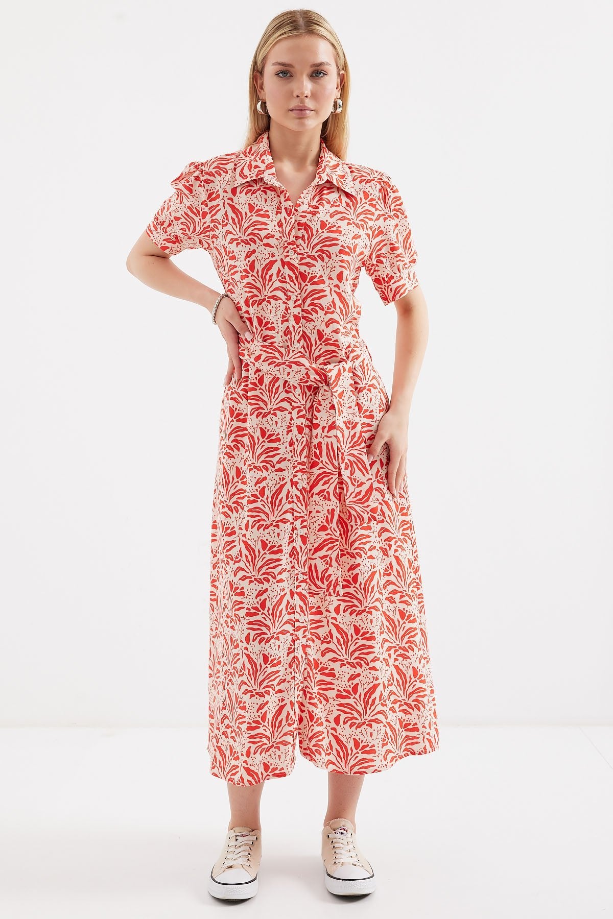 2213 kisa kol viskon elbise - Justyol