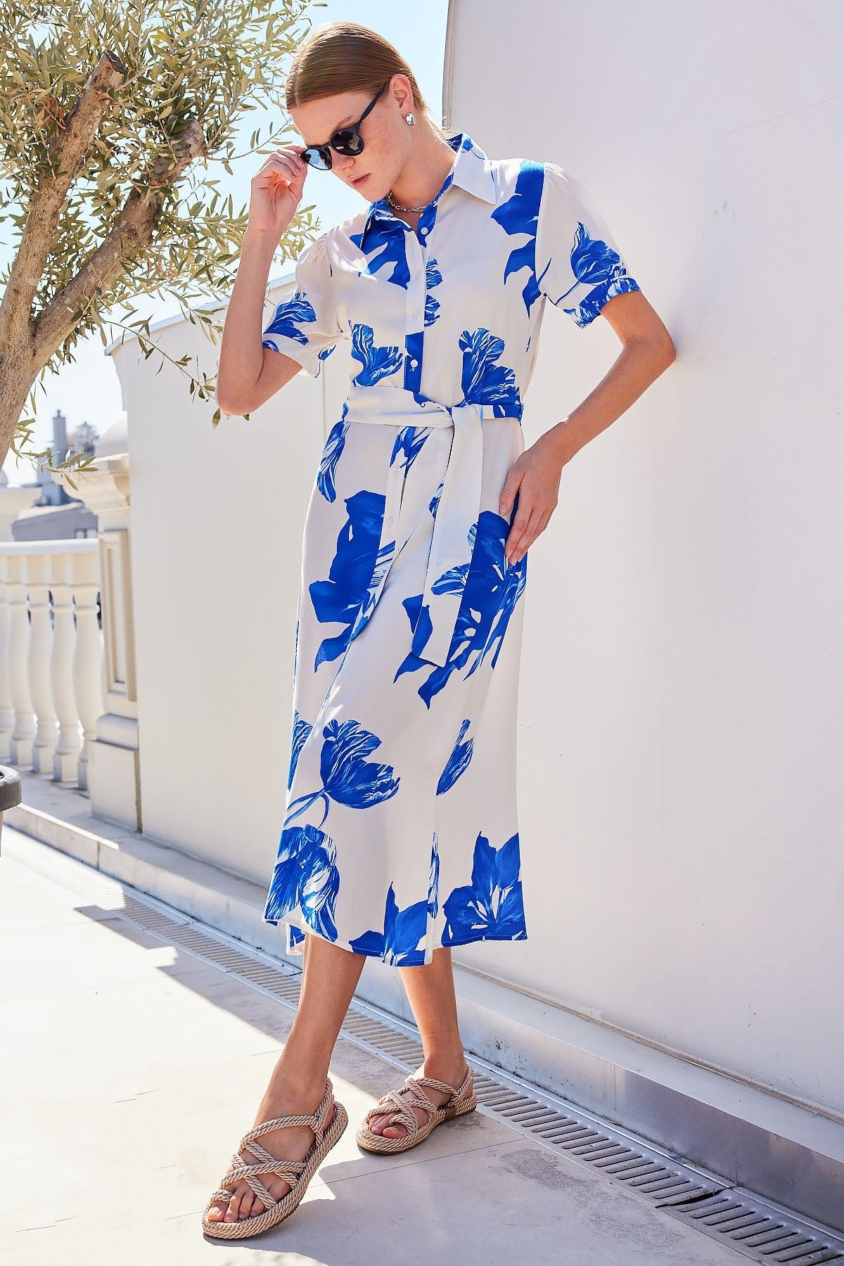 2213 kisa kol viskon elbise - Justyol