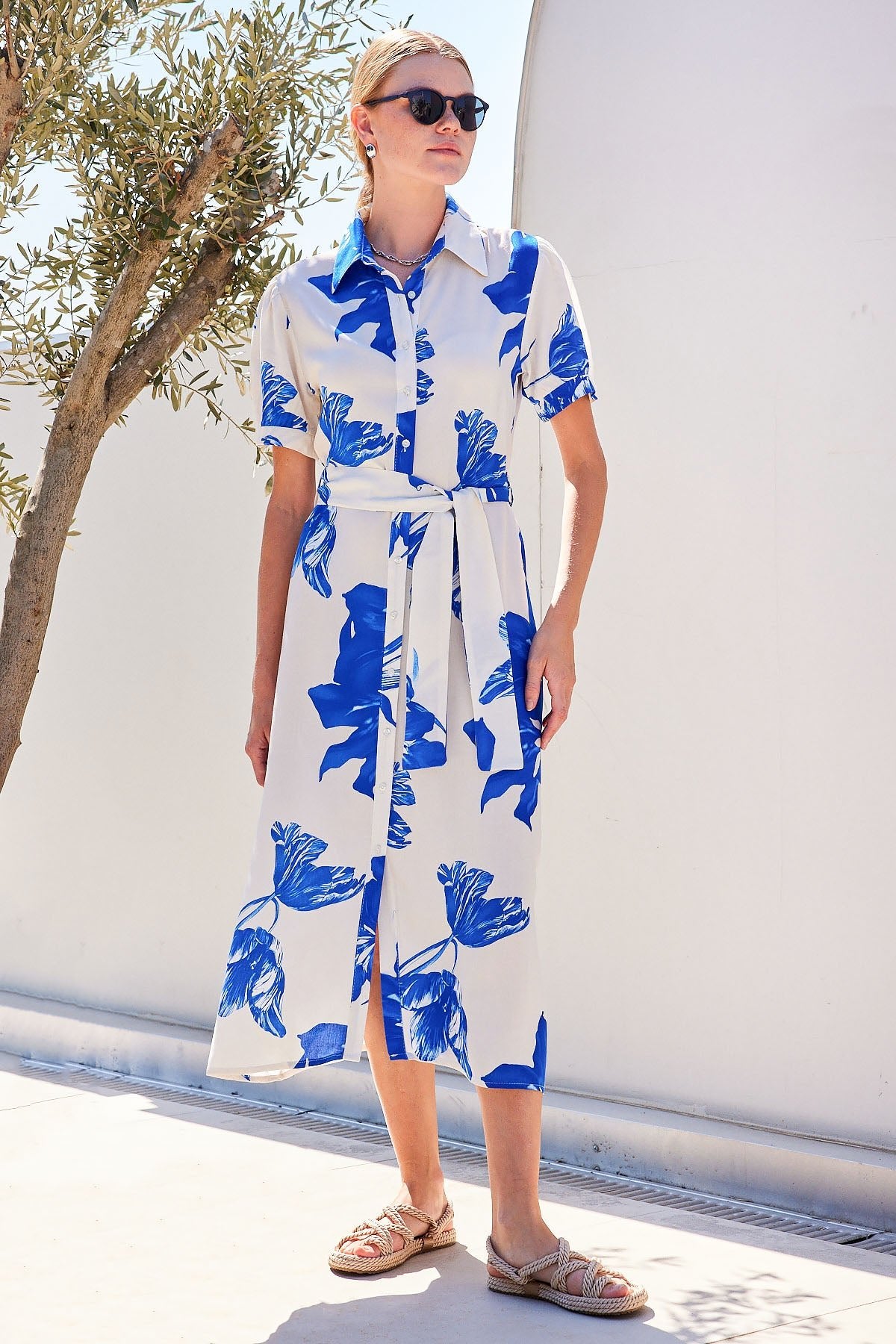 2213 kisa kol viskon elbise - Justyol