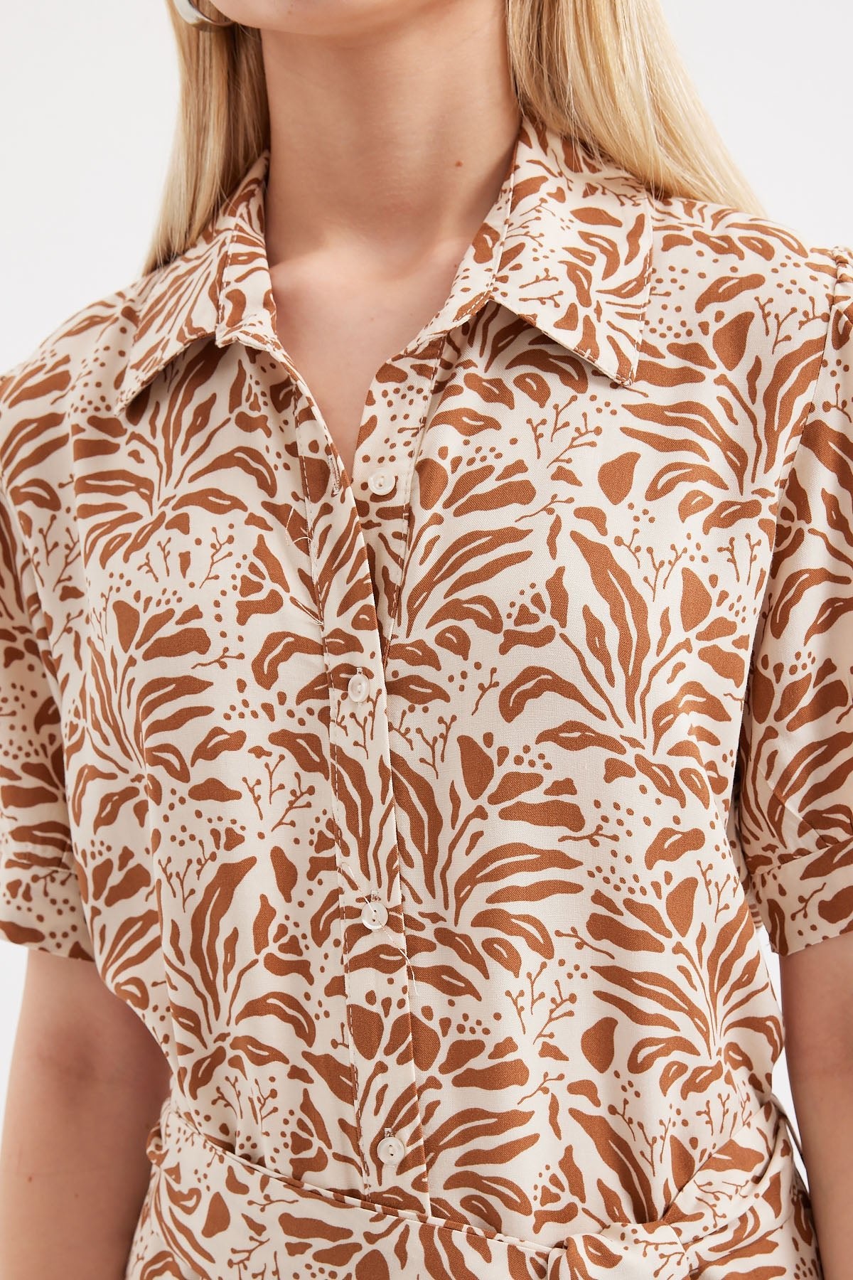 2213 kisa kol viskon elbise - Justyol